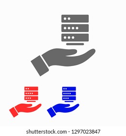 social network in the hand icon