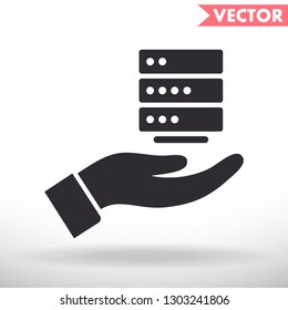 social network in the hand icon