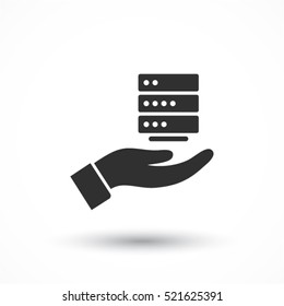 social network in the hand icon