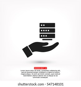 social network in the hand icon