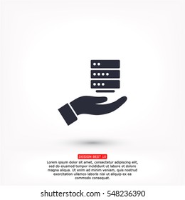 social network in the hand icon