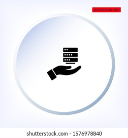 social network in the hand icon , lorem ipsum Flat design