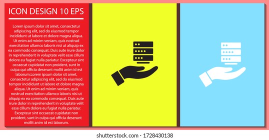 social network in the hand icon , lorem ipsum Flat design