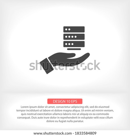 social network in the hand icon , lorem ipsum Flat design