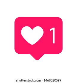 Social network heart icon in a bubble. Flat vector style