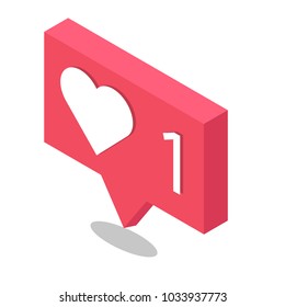 social network hearth vector isometric design