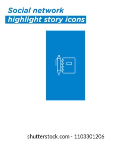Social network highlight stories icons. Business icons.