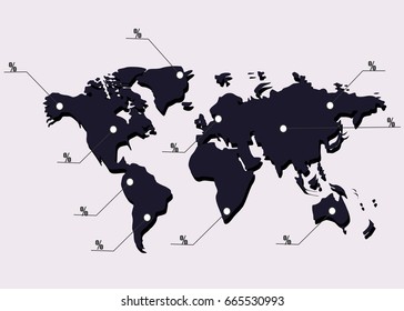 social network human 3d on world map as concept