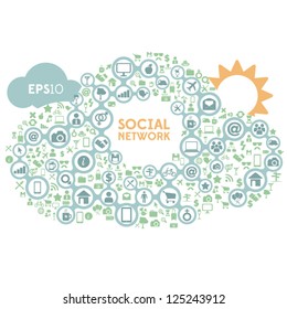 Social Network Icon Cloud