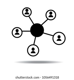 Social network icon for connection  concept on white background,vector illustration.