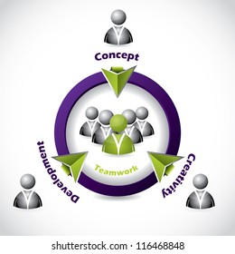 Social network icon design showing teamwork idea