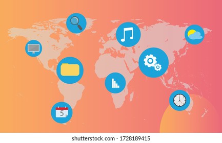Diseño de iconos de redes socialesConcepto. Ilustración de diseño plano