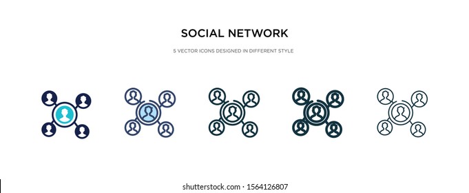 social network icon in different style vector illustration. two colored and black social network vector icons designed in filled, outline, line and stroke style can be used for web, mobile, ui