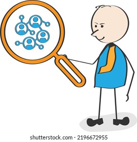 social network icon with doodle drawing