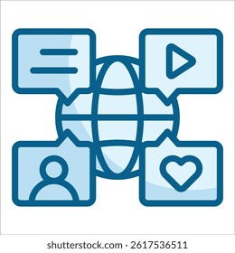 Social Network Icon Element For Design
