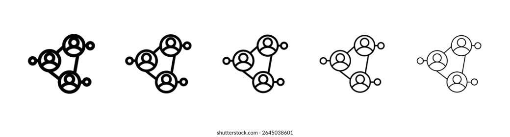 Icono de la red social llenó el concepto de letrero plano para el Diseño web.