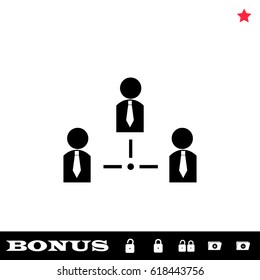 Social network icon flat. Black pictogram on white background. Vector illustration symbol and bonus button open and closed lock, folder, star