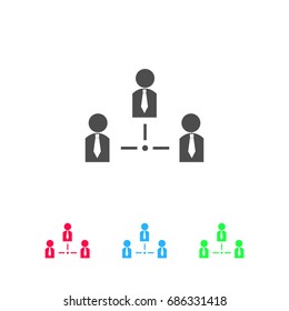 Social network icon flat. Color pictogram on white background. Vector illustration symbol and bonus icons