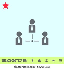 Social network icon flat. Grey pictogram on blue background. Vector illustration symbol and bonus buttons medal, cow, earth, eye, calculator