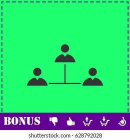 Social network icon flat. Simple vector symbol and bonus icon