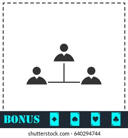 Social network icon flat. Simple vector symbol and bonus icon
