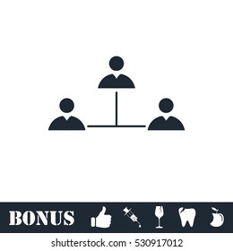 Social network icon flat. Vector illustration symbol and bonus pictogram