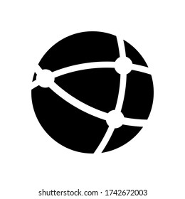 social network icon, globe icon symbol vector on white background