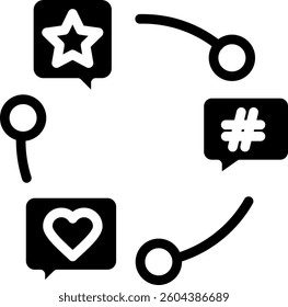 Social Network Icon Glyph Vector Illustration