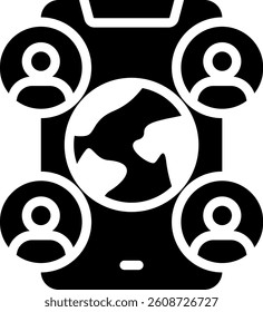 Social Network Icon Glyph Vector Illustration