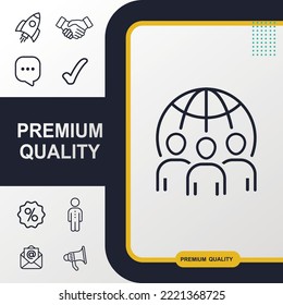 Social network icon graphic element. Modern design.
