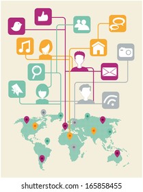 social network icon infographic concept