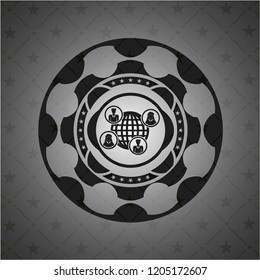 social network icon inside black badge