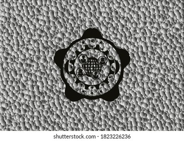 soziales Netzwerk Symbol in dunklem Emblem mit grauem Hintergrund. Retro. Vektorgrafik. Detaillierte Angaben. 