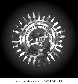 Symbol des sozialen Netzwerks in grauem Tarnung. 