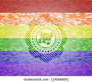 social network icon inside lgbt colors emblem 