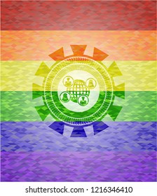 social network icon inside lgbt colors emblem 