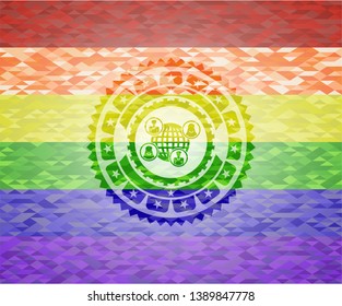 social network icon inside lgbt colors emblem 