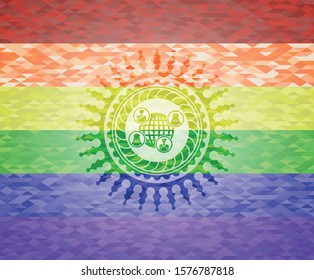 social network icon inside lgbt colors emblem 