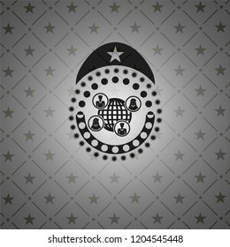 social network icon inside retro style black emblem