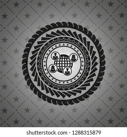social network icon inside retro style black emblem