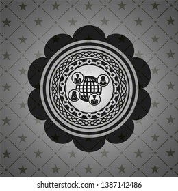 social network icon inside retro style black emblem