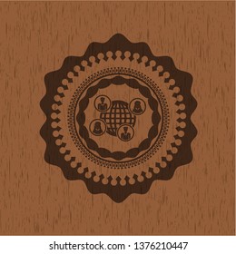 social network icon inside wooden signboards
