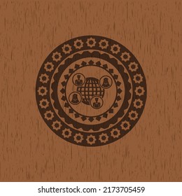 social network icon inside wooden signboards. 