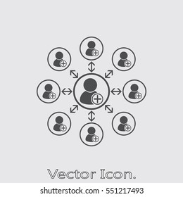 Social network icon isolated sign symbol and flat style for app, web and digital design. Vector illustration.