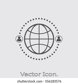 Social network icon isolated sign symbol and flat style for app, web and digital design. Vector illustration.