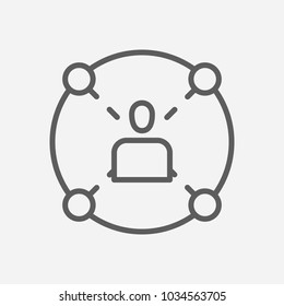 Social network icon line symbol. Isolated vector illustration of  icon sign concept for your web site mobile app logo UI design.