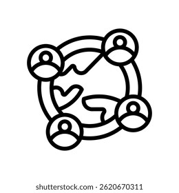 Ilustración vectorial de línea de icono de red social