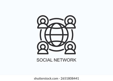 Social Network Icon Or Logo Isolated Vector Illustration