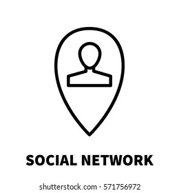Social network icon or logo in modern line style. High quality black outline pictogram for web site design and mobile apps. Vector illustration on a white background.