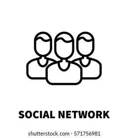 Social network icon or logo in modern line style. High quality black outline pictogram for web site design and mobile apps. Vector illustration on a white background.